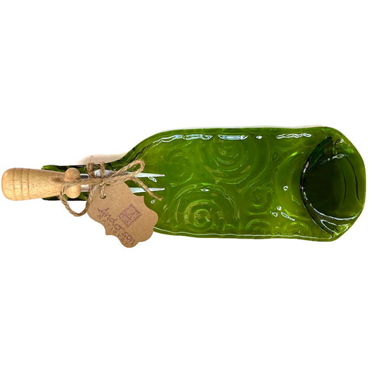Wine Bottle Cheese Tray With Serving Knife