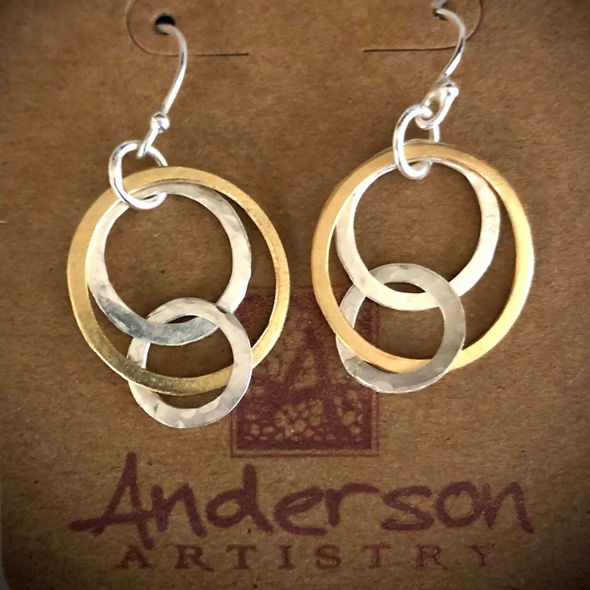 Mixed Metal Circle Earrings